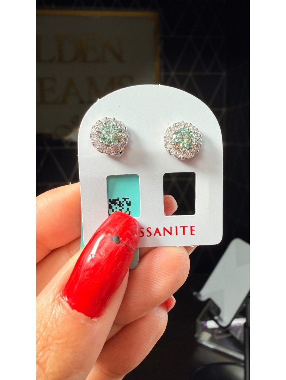 Sterling Silver Moissanite Stud Earrings with Halo Design